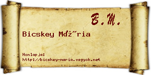 Bicskey Mária névjegykártya